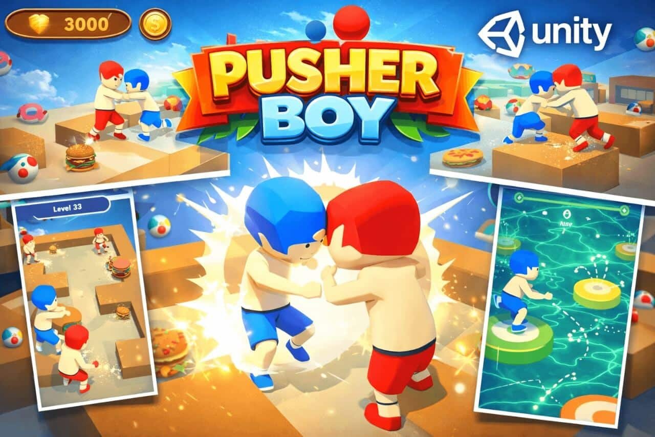 Pusher Boy – Hyper-Casual Physics Knockback Game