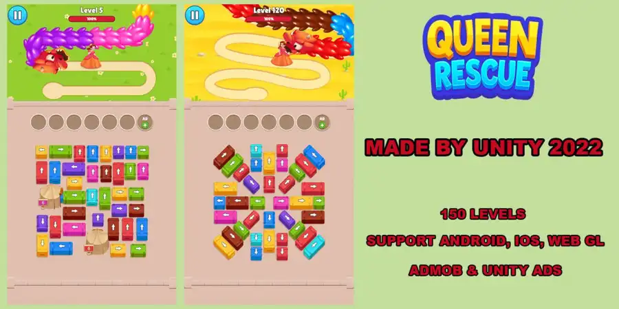 Queen Rescue – Dragon Puzzle SellUnitySourceCode
