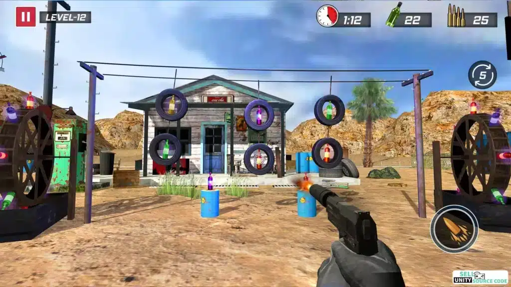 Real Bottle Shooting Challenge 2020 SellUnitySourceCode.com screenshot 3