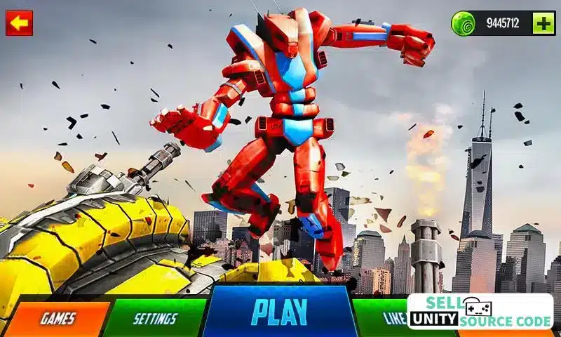 Robot Car Ball Transform Fight SellUnitySourceCode