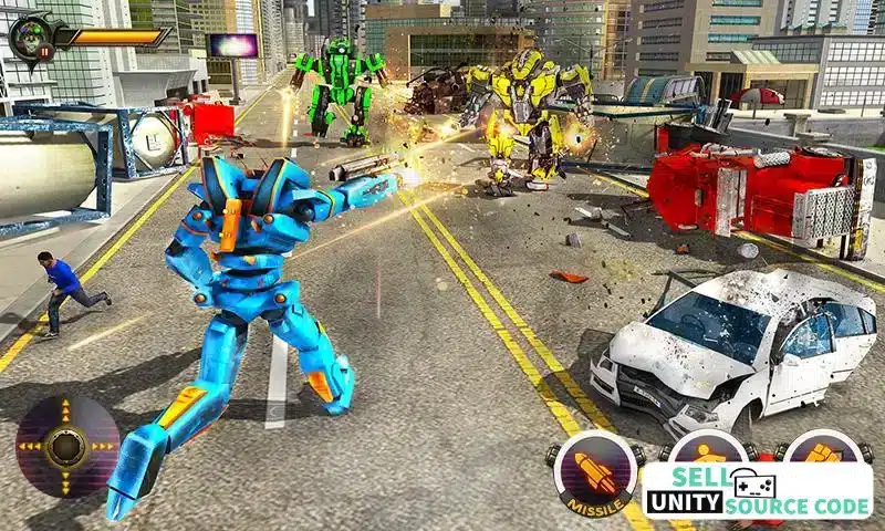 Robot Car Ball Transform Fight SellUnitySourceCode screenshot 3
