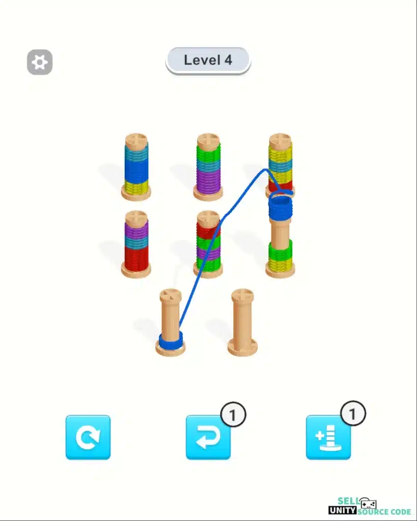 Rope Color sort SellUnitySourceCode  screenshot 5