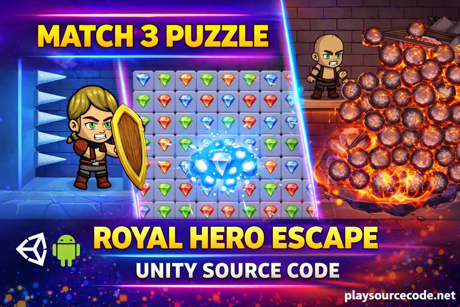 Royal Hero Escape Match 3 - Unity Project