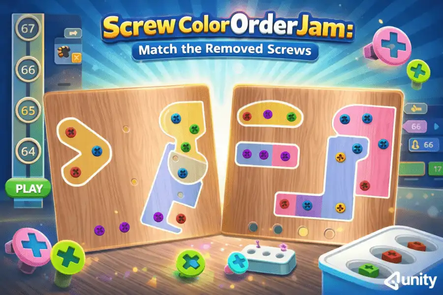 Screw Color Order Jam: 2-in-1 Screw Sorting Puzzle Unity Source Code screenshot 2