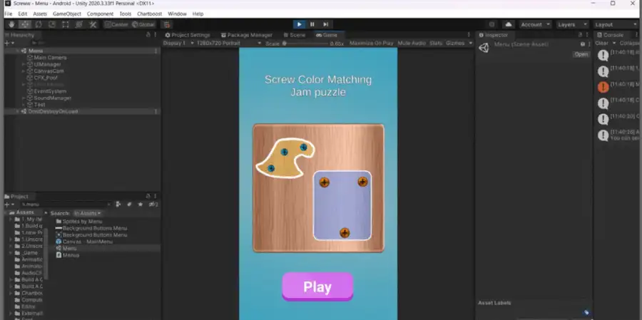 Screw Color Order Jam: 2-in-1 Screw Sorting Puzzle Unity Source Code screenshot 4