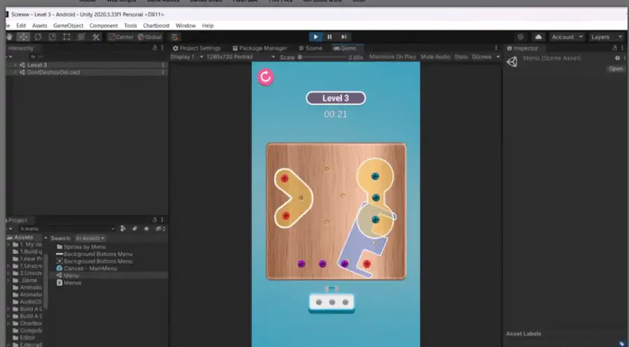 Screw Color Order Jam: 2-in-1 Screw Sorting Puzzle Unity Source Code screenshot 5