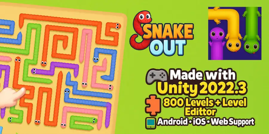 Snake Escape Puzzle: 800 Levels & Level Editor Unity Source Code screenshot 4