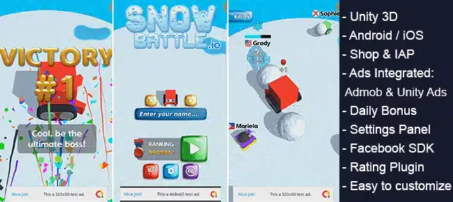Snowbattle.io – snow ball fights SellUnitySourceCode