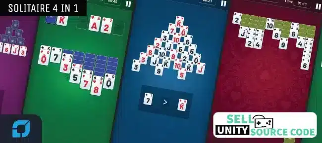 Solitaire – 4 in 1 Unity Source Code Premium Game  SellUnitySourceCode screenshot 4