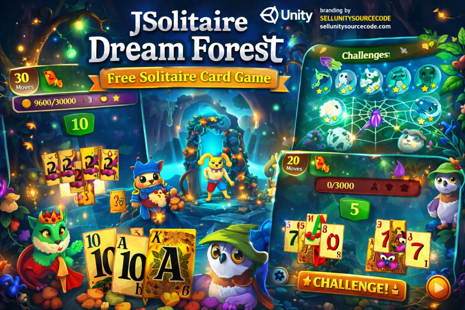 Solitaire Dream Forest – Free Solitaire Card Game Unity Source Code