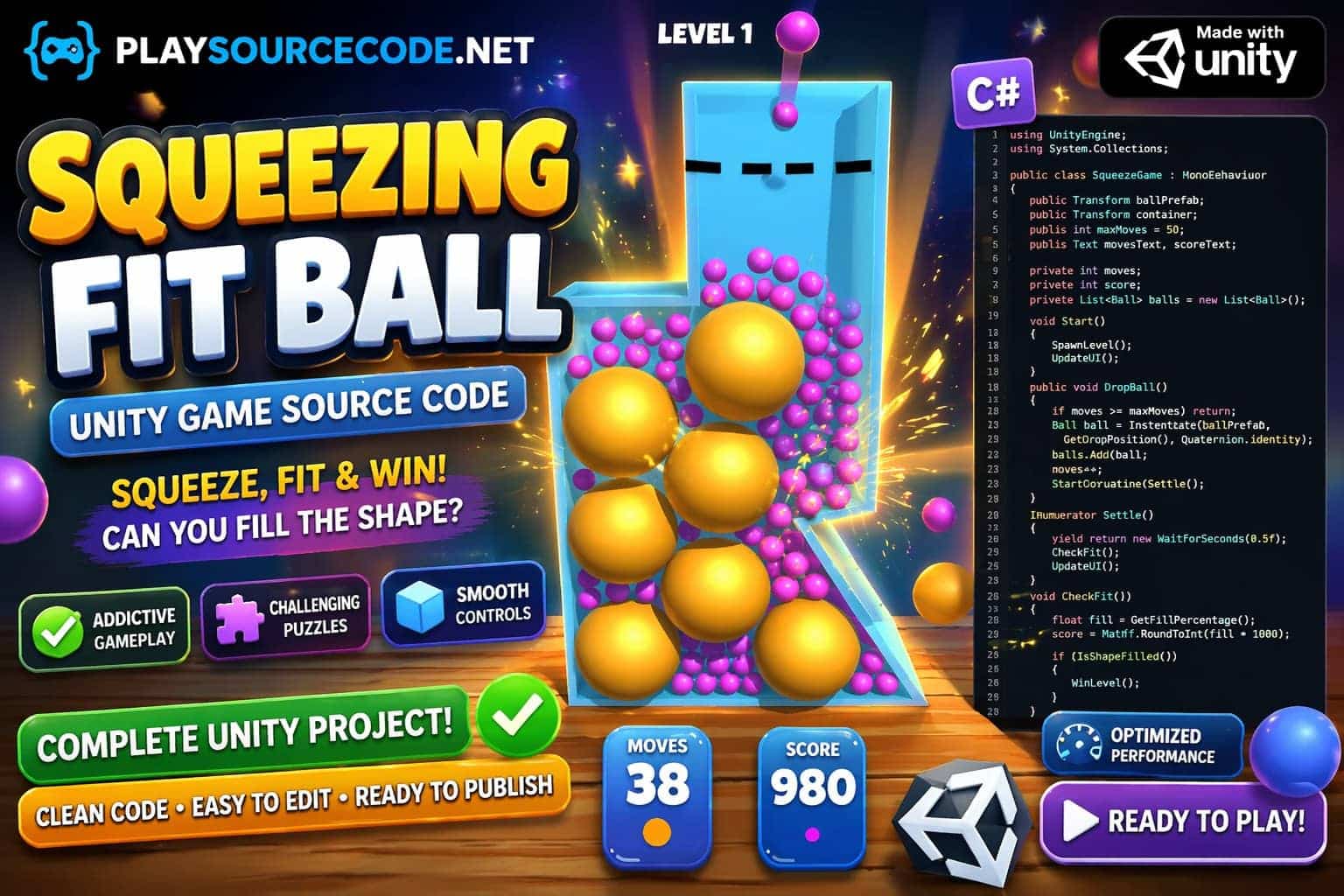 Squeezing Fit Ball Unity Game