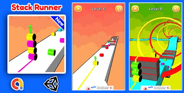 Stack Runner 3D Game Unity Source Code + Admob Ads SellUnitySourceCode