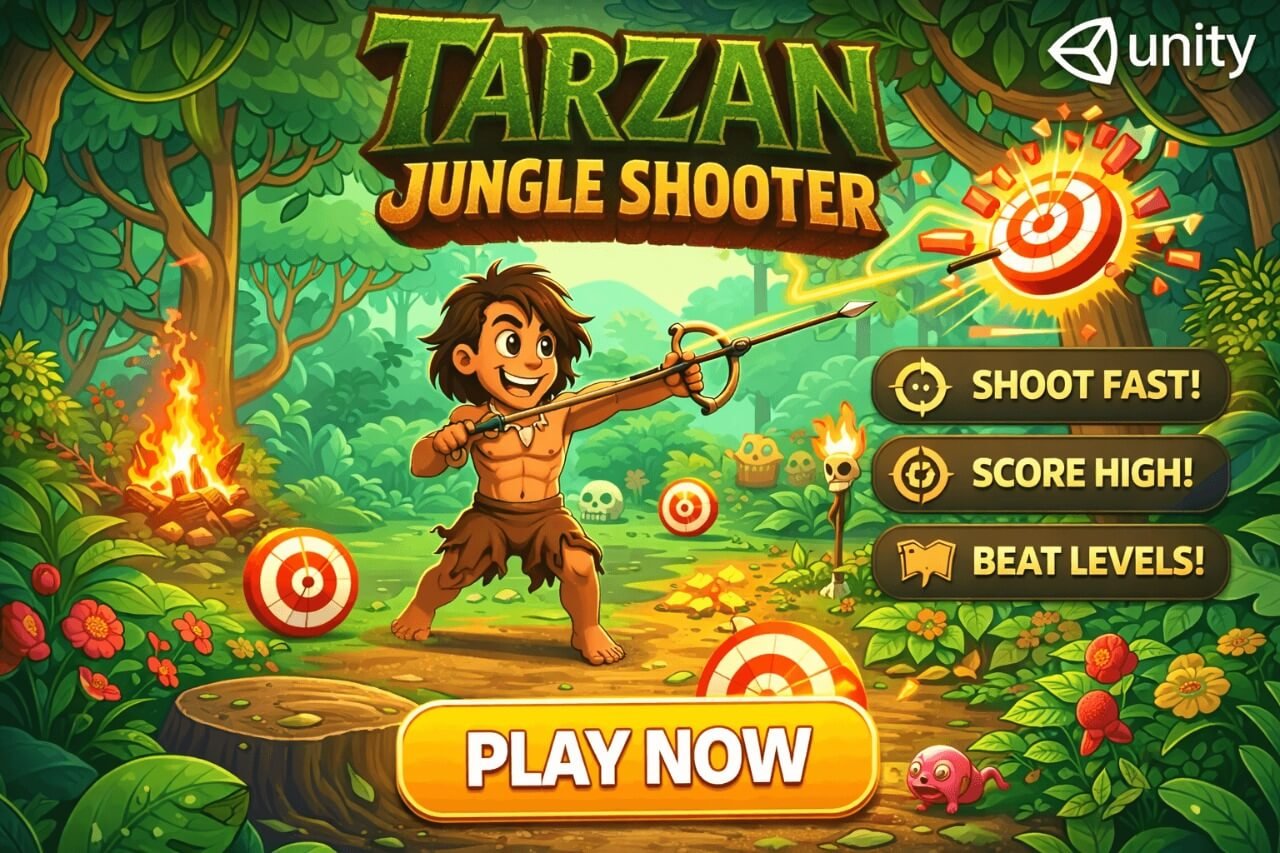 Tarzan Jungle Shooter: 2D Casual Action Game