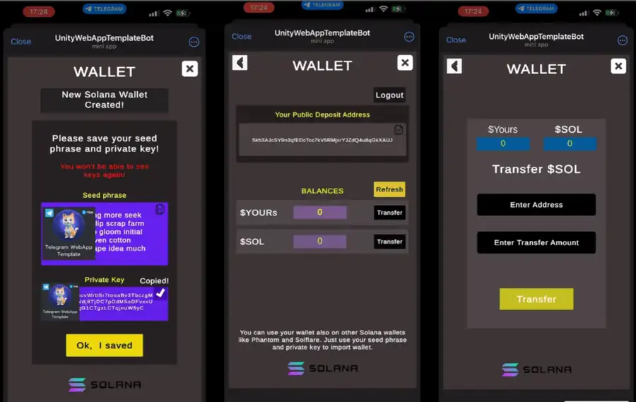 Telegram WebApp Template Unity SellUnitySourceCode screenshot 2