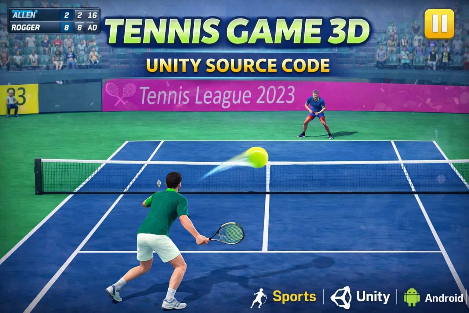 Tennis Game 3D Unity Source Code