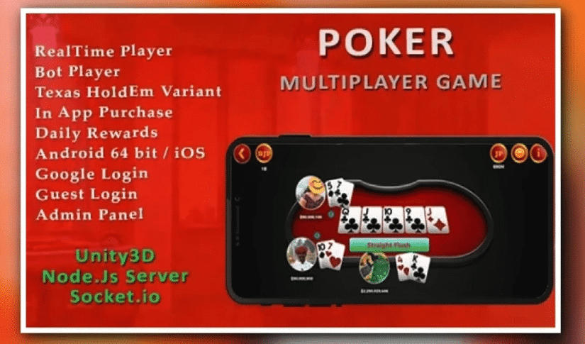 Texas Holdem Poker Multiplayer – Unity Online Poker Game Source Code screenshot 3