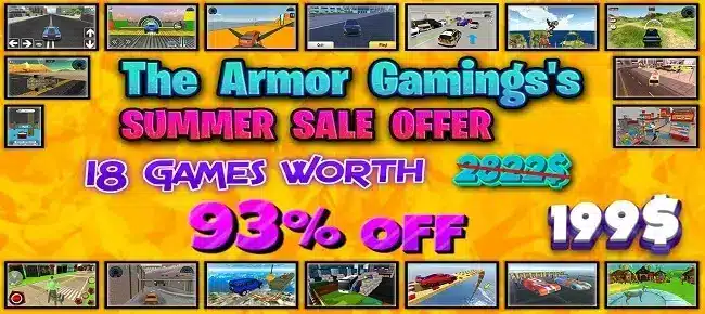 The Armor Gaming’s Summer SALE Offer: 18 Games wor SellUnitySourceCode