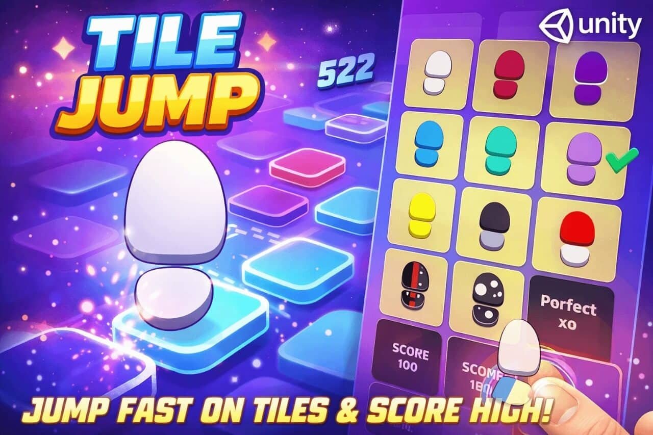 Tile Jump: Endless Arcade Game Unity Source Code