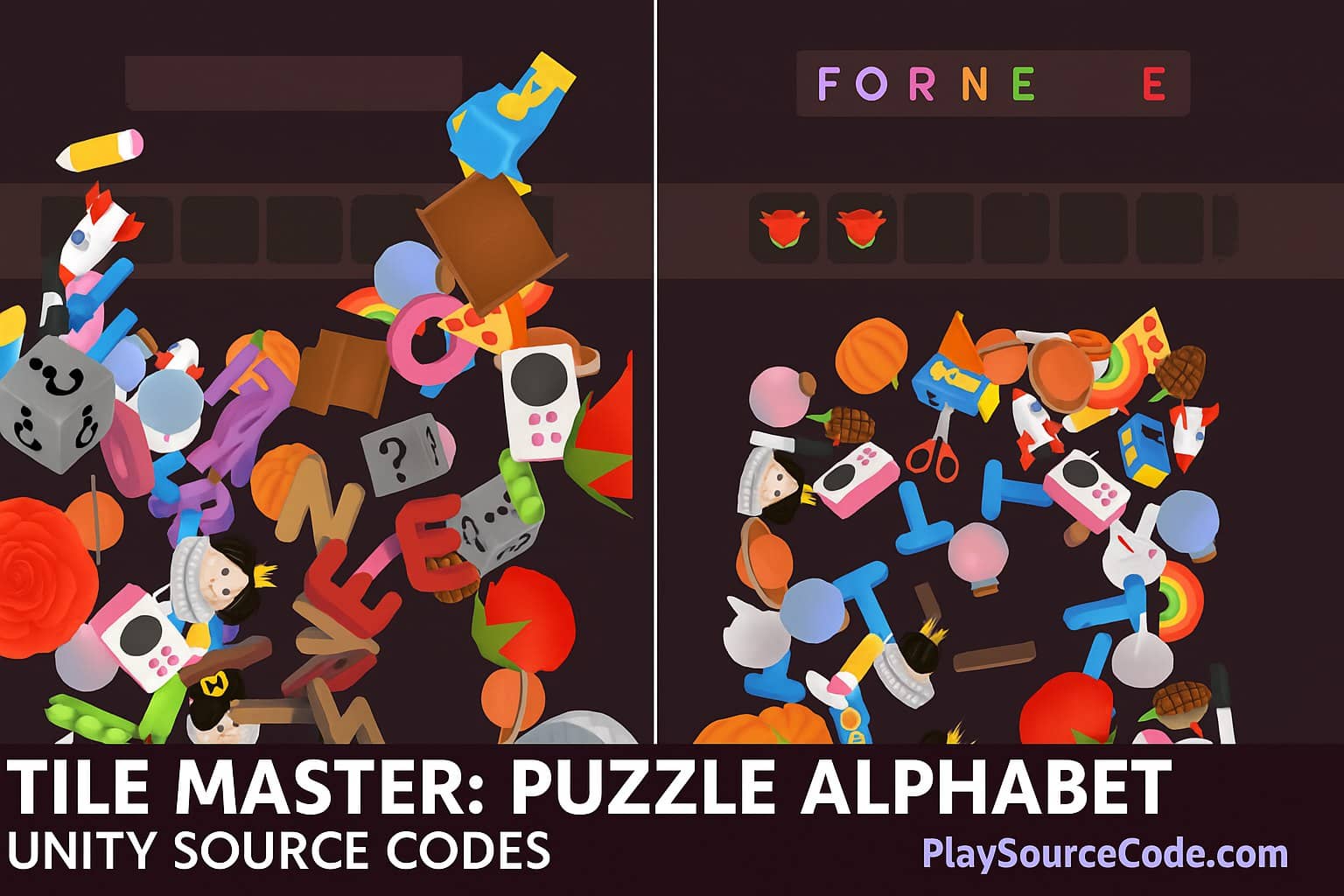 Tile Mater : Puzzle Alphabet Unity SourceCode