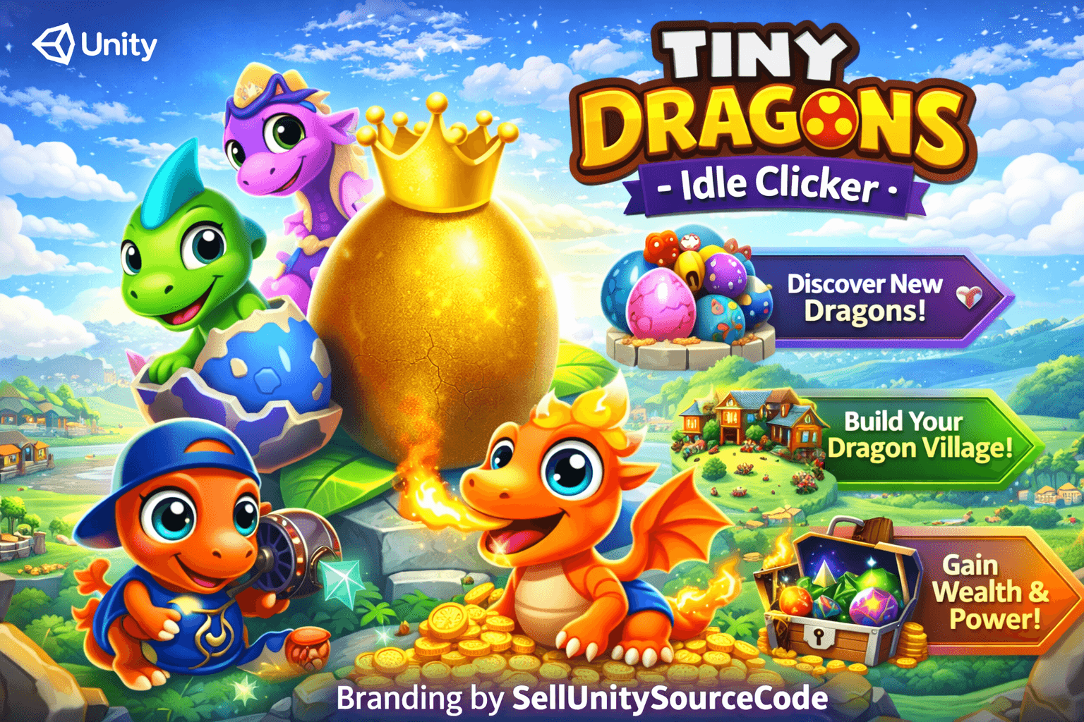 Tiny Dragons: Idle Clicker Tycoon Unity Source Code – 3D Hatchery Game