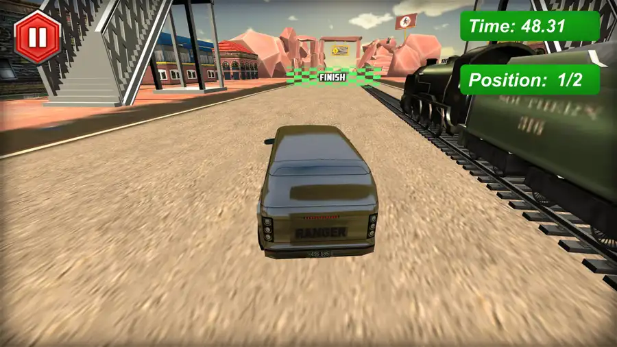 Train vs Super Car Racing 64 Bit Source Code 2020 SellUnitySourceCode screenshot 4