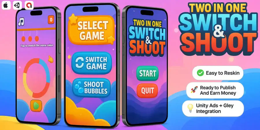 Two in one Switch & Shoot – Casual Mobile Game