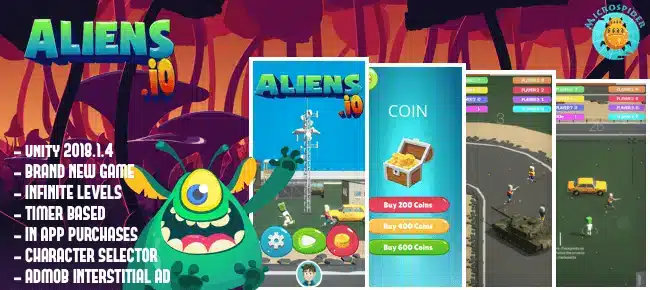  Ultimate Aliens.io – Trending IO Battle Game 2025 – 2025 Complete Unity Projects – SellUnitySourceCode.com |