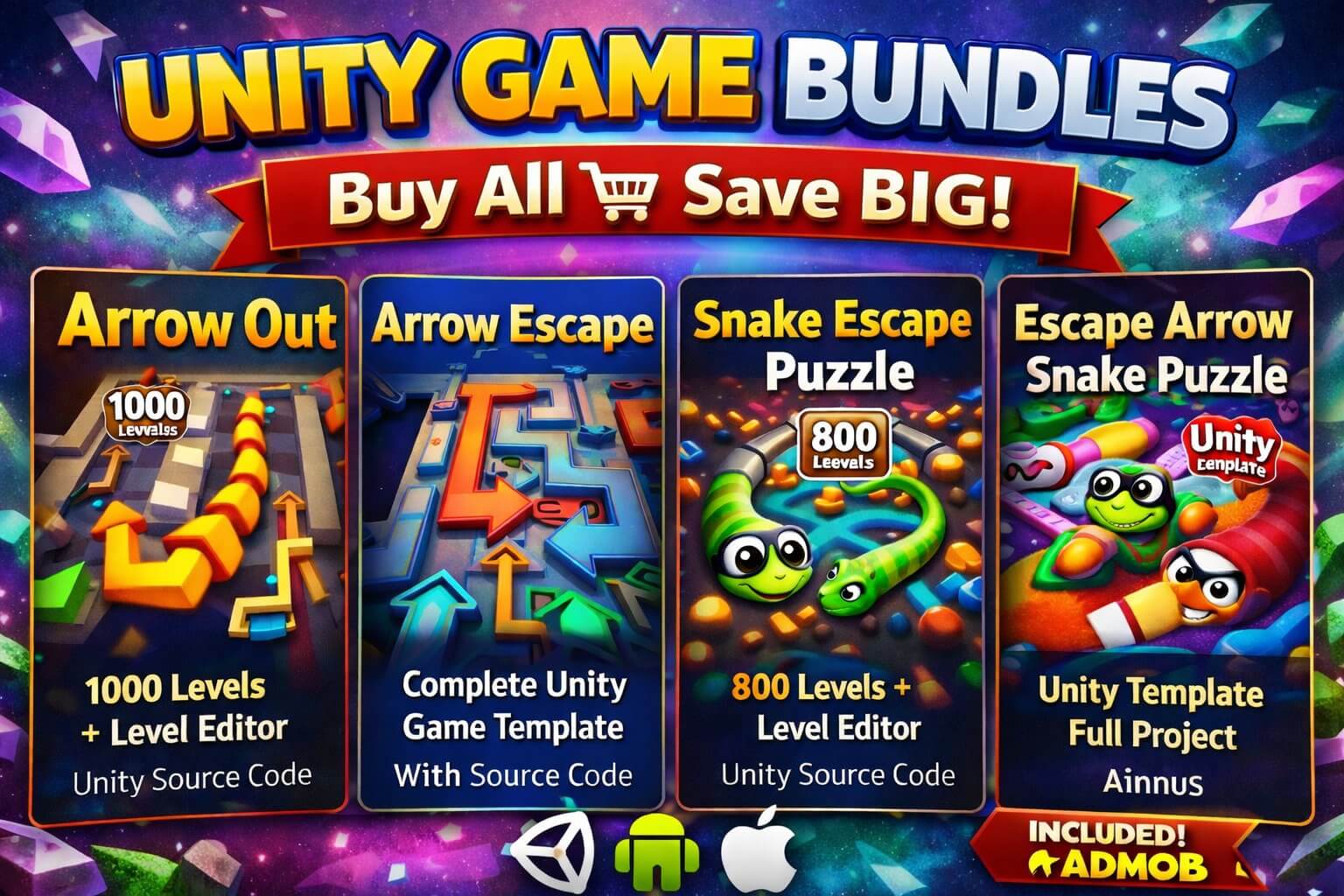 Ultimate Puzzle Escape Bundle – 4 Ready Made Unity Games with Source Code