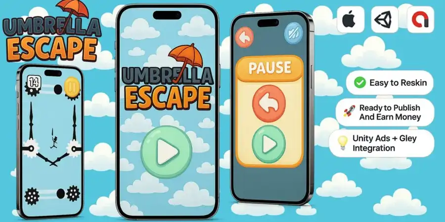 Umbrella Escape – Unity Source Code screenshot 3