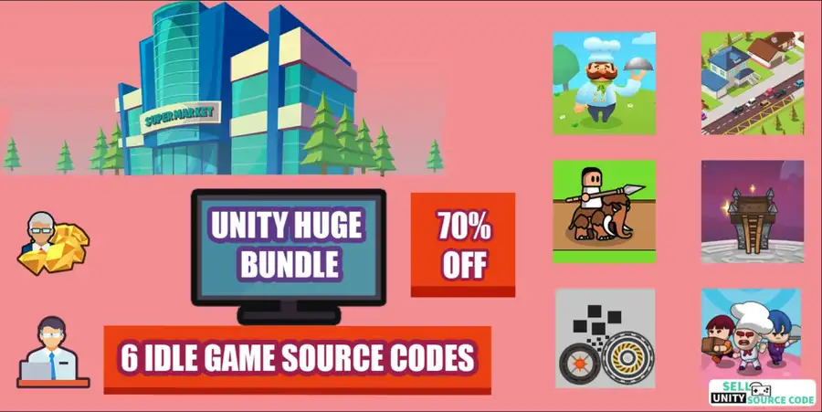 Unity Huge Bundle - 6 Idle Games SellUnitySourceCode