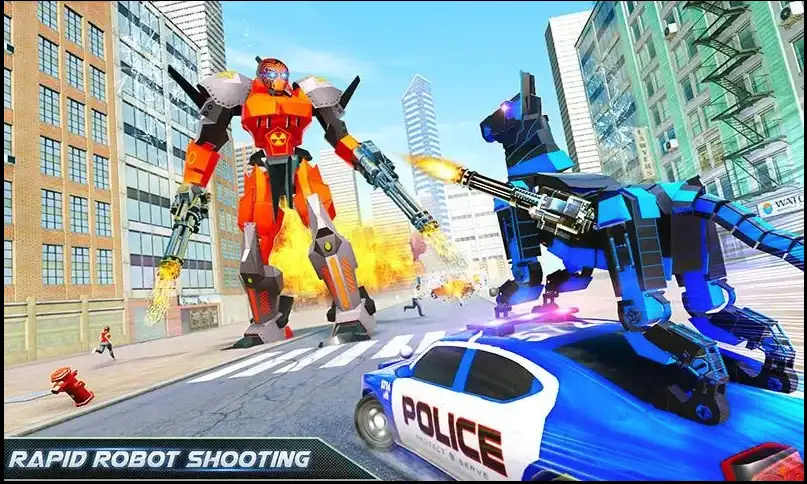 US Police Dog Robot Car Game SellUnitySourceCode screenshot 2