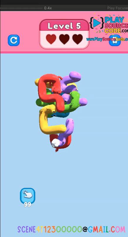 Worm Stack: Tap Away Puzzle Unity Source Code | 3D Logic & Rotation Maze screenshot 2