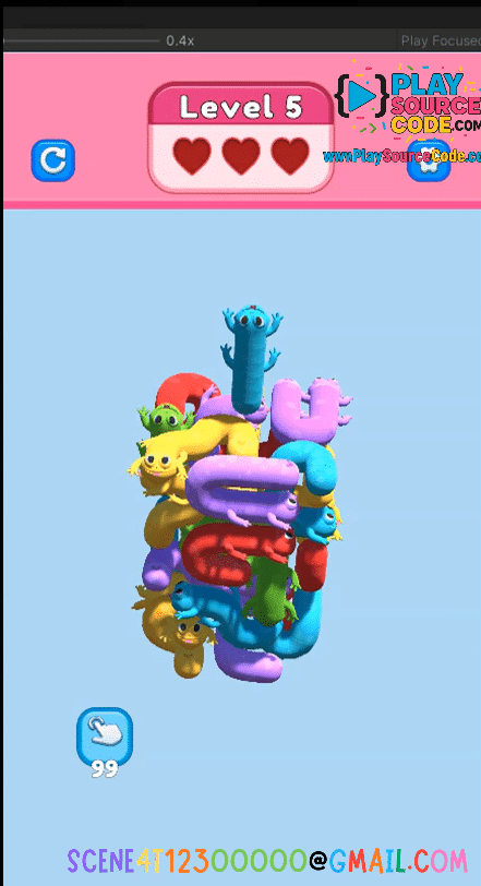 Worm Stack: Tap Away Puzzle Unity Source Code | 3D Logic & Rotation Maze screenshot 3