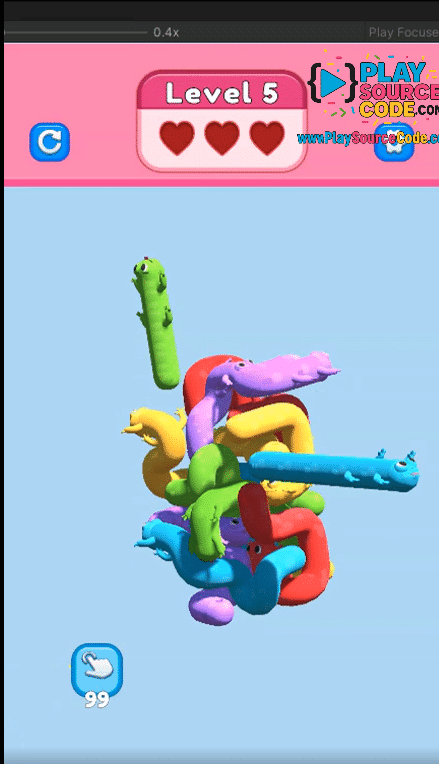 Worm Stack: Tap Away Puzzle Unity Source Code | 3D Logic & Rotation Maze screenshot 4