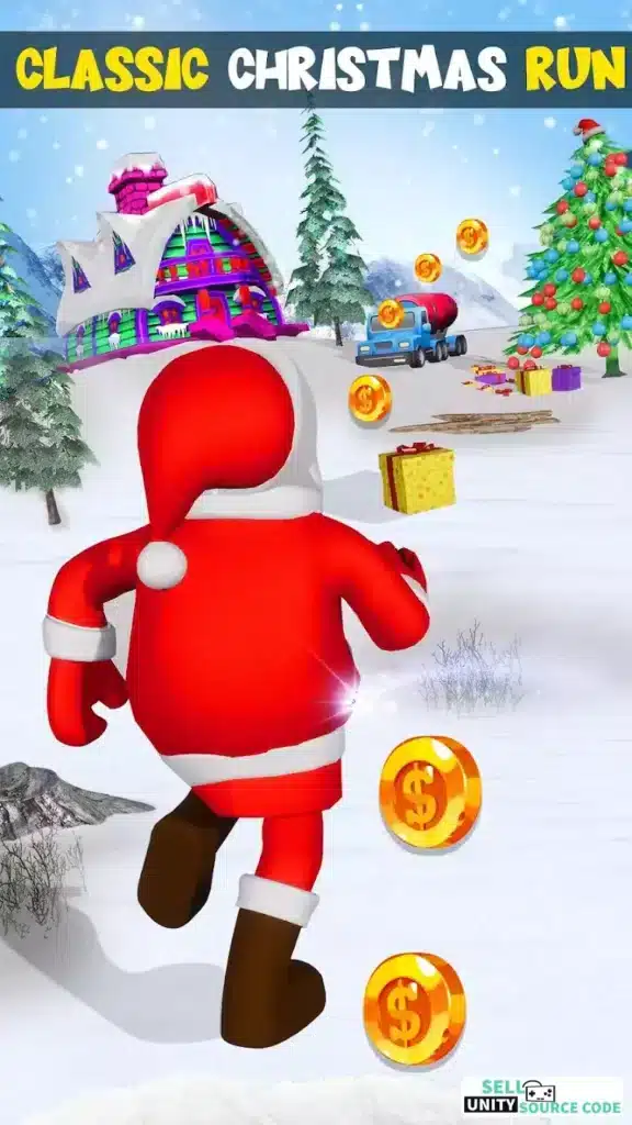 Xmas Santa Surfer Running Game SellUnitySourceCode screenshot 3