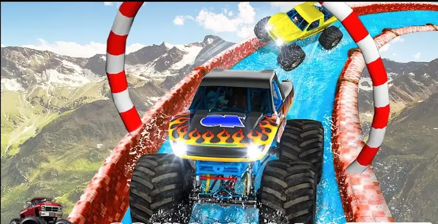 Xtreme Monster Truck Waterslide Race SellUnitySourceCode