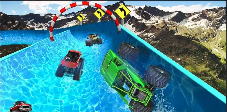 Xtreme Monster Truck Waterslide Race SellUnitySourceCode screenshot 3